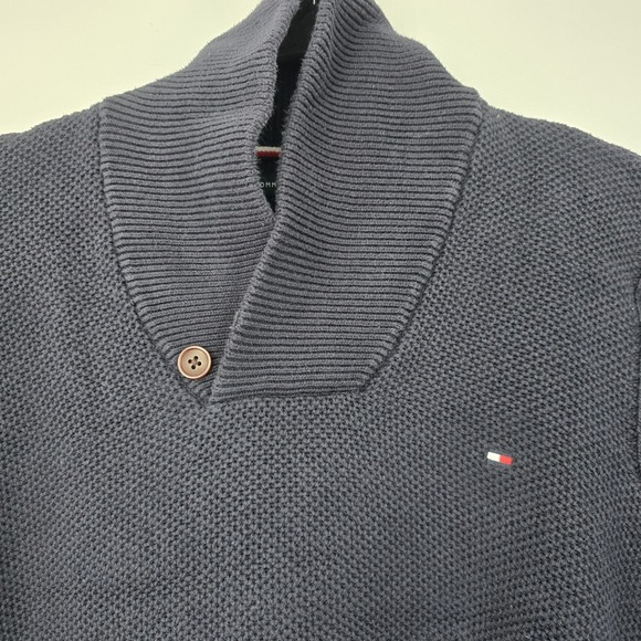 Tommy Hilfiger Mens Shawl Collar Button Knit Pullover Sweater - Picture 3 of 12